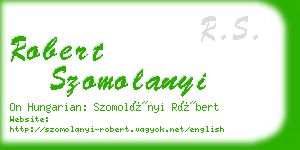 robert szomolanyi business card